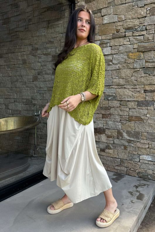 Laundry B Cloud Loose Box Knit Olive 